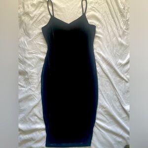 Spaghetti Strap Crushed Velvet feeling Midi Dress